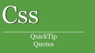 QuickTip 141  CSS Tutorial  Quotes  HTML  Meta Charset UTF8  Style [upl. by Eelessej]