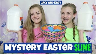 Mystery Surprise Easter Slime Challenge  Jacy and Kacy [upl. by Nakeber]