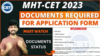 Documents Required for MHTCET Application form filling 2023  MHTCET Application form 2023 [upl. by Rezeile206]