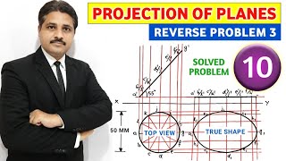 PROJECTION OF PLANES SOLVED PROBLEM 10 IN HINDI IN ENGINEERING DRAWING TIKLESACADEMYOFMATHS [upl. by Gaultiero]