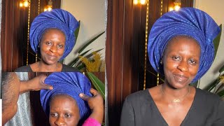 How To Tie Half Fan Gele tutorial for beginners and upgrade fy gele geletutorial howtotie [upl. by Odnesor]