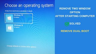 Two OS Option Coming on startup  ✔ Fixed  Windows How to remove 2 windows 10 boot options [upl. by Alathia]