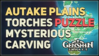 Autake Plains Mysterious Carving Torches Puzzle Genshin Impact Peculiar Pinion [upl. by Quartas]