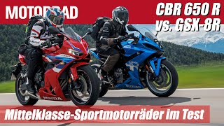 Honda CBR 650 R EClutch vs Suzuki GSX8R  MittelklasseSportmotorräder  Alpen Masters 2024 [upl. by Giannini393]