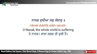 Nanak Dukhiya Sab Sansaar  Bhai Nirmal Singh Ji  Punjabi  English Lyrics amp Meaning  4k 60fps [upl. by Rakso]