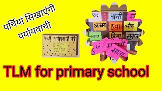 Hindi TLM पर्ची से पर्यायवाचीपर्यायवाची शब्द tlm for primary school in Hindi cls 4 [upl. by Ennaitsirhc]