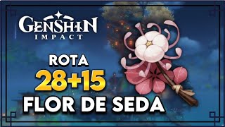 Todas as 43 FLOR DE SEDA em Genshin Impact Farm HuTao [upl. by Christean]