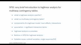 SPSS Introduction to loglinear analysis for multiway contingency tables [upl. by Sibie]