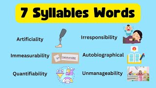 7 Syllable Word List  Syllables in English  Types of Syllables  kids English vocabulary [upl. by Kizzee]