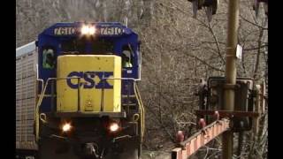 Single CSX C408 Pulls Train Across Woodstock Road [upl. by Ettenej]