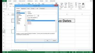 Calculate Total Weeks Between Two Dates  Excel 2013 [upl. by Romona]