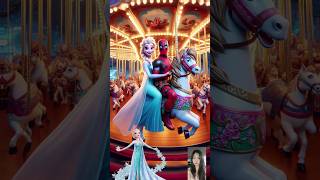 Princess Love Story With Deadpool in Carousel ♥️ shorts princess disneyprincess [upl. by Elenaj]