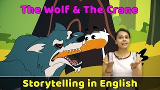 Wolf and Crane Story in English  Fairy Tales English  Moral Stories For Kids  Bedtime Stories [upl. by Ycnaffit]