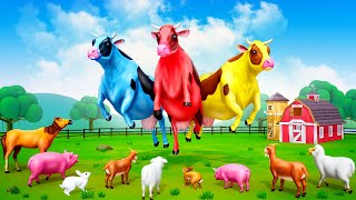 Magical Color Cows Heroes  Cows to Rescue Farm Animals from Wild Fox Attack  Funny Animals TV 2023 [upl. by Atirehc]