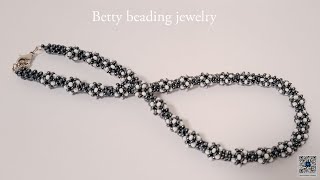 beaded necklace with Two methods in one work elegant and easy to make for beginners [upl. by Nomrah]