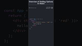 Overview of Styling Options in React coding programming frontend reactnative react [upl. by Lytton]