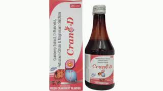 Cran D Syrup Cranberry Extract DMannose Potassium Citrate amp Magnesium Sulphate [upl. by Wimsatt]