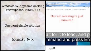 SOLVED Windows 10 Apps not working after update [upl. by Sheeb]