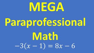 MEGA Test Paraprofessional Math Practice [upl. by Adidnac]