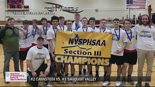 3322 SCORES Sauquoit Valley boys volleyball sweeps Canastota to claim Section III Class C title [upl. by Akcirret542]