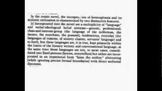 Bakhtin Discourse In The Novel [upl. by Chemar]