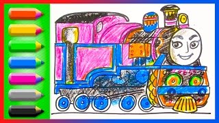 How to Draw Ashima ♦ Thomas and Friends ♦ Drawing and Coloring Lesson for Kids with Trains [upl. by Jepum]