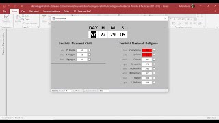 DataBase Calendario Festività Parte Terza Con Orologio Conta Giorni [upl. by Babita]