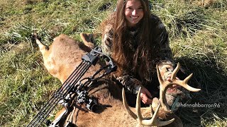 Deer Season Hannah’s Kansas Archery Buck  My BiGgest Buck EVER with a BOW [upl. by Nnyledam]