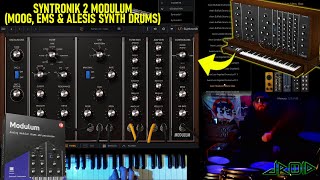 IK Multimedia Syntronik 2 MODULUM MOOG EMS amp Alesis Synth Drums Sound Demo w Simmons Titan 50 [upl. by Eltsirk]