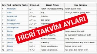 Hicri Takvim Ayları [upl. by Mirelle]