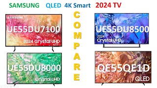 Samsung UE55DU7100 vs UE55DU8000 vs UE55DU8500 vs QE55QE1D 2024 TV UHD Comparison Arvizas [upl. by Vida667]