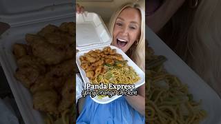 PANDA EXPRESS SPICY ORANGE CHICKEN panda pandaexpress blondeswhoeat fastfoodreview [upl. by Garlaand]