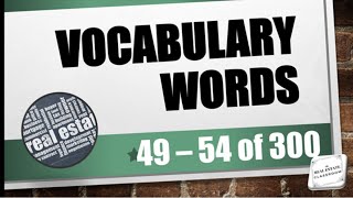 Real Estate Vocabulary 4954 of 300  Real Estate Exam [upl. by Syd]