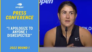 Bianca Andreescu Press Conference  2022 US Open Round 1 [upl. by Eilama233]