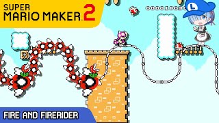 雲間の火炎ライダー  Fire and FireRider by ヒャア  COOLEST LEVEL IDEAS in Mario Maker 2 60fps [upl. by Moraj]