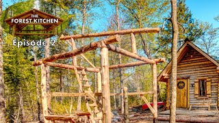 Working Solo  The Forest Kitchen  Off Grid Log Cabin Build Ep2 S1 [upl. by Adnawuj]