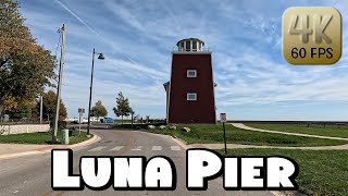 Driving Around Small Town Luna Pier Michigan in 4k Video [upl. by Hauge]