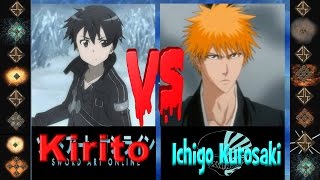 Kirito Sword Art Online vs Ichigo Kurosaki Bleach  Ultimate Mugen Fight 2015 [upl. by Je]