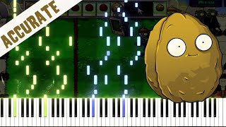 Loonboon Wallnut Bowling  Plants vs Zombies  Piano Tutorial MIDI  SHEET [upl. by Yecaj]