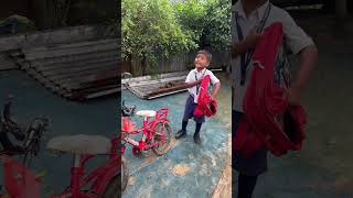 Fata bag Tuta cycle Leke Chotu school nahi Jayega ￼new youtubeshorts video [upl. by Yllet]