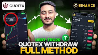 How to Withdraw from Quotex through UsdtTrc20  Quotex Withdrawal Method Binance  EarnwithRashid [upl. by Ramedlaw]