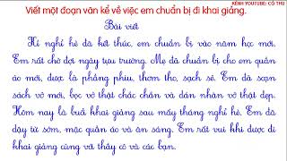 Viết đoạn văn về việc em chuẩn bị đi khai giảng Tiếng Việt lớp 3 Bộ sách Cách Diều Cô Thu 1 [upl. by Starlin]