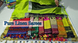 Latest Pure Linen Saree With Price Pure Linen Saree Manufacturers  Linen Saree [upl. by Eilasor876]