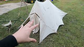 Waterproofing Canvas Dropcloth TarpTent Harbor Freight Painters Dropcloth [upl. by Llemar]