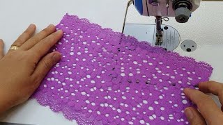 خياطة فصال بدانتيل  Sew a blouse with lace [upl. by Nedia]