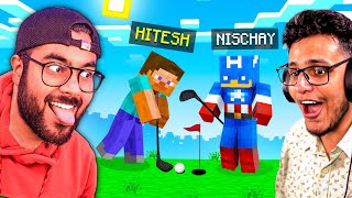 PLAYING GOLF in MINECRAFT ft liveinsaan  Hitesh KS [upl. by Neukam207]