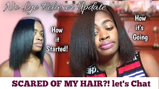 2 MONTHS into my NO LYE RELAXER JOURNEY and this is how i FEEL Relaxed Hair Update [upl. by Anohs]