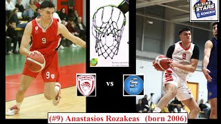 Anastasios Rozakeas 333pt 3as 2reb 2stl 1blk U18Olympiacos BC vs Rising Stars South161223 [upl. by Hedwiga]