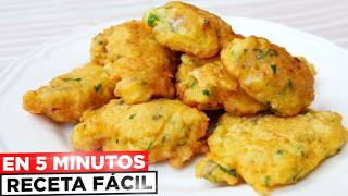 ¡En 2 MINUTOS 🍘😍Tortillitas de Bacalao con RECETA DE LA ABUELA 🌮😋 RICAS y FÁCILES [upl. by Willman]