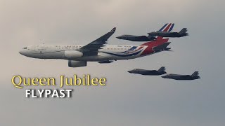 Queen Platinum Jubilee Royal Air Force flypast over central London [upl. by Assin]